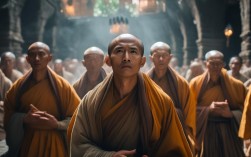 赶上寺庙的僧人诵经