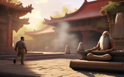 到寺庙拜访法师