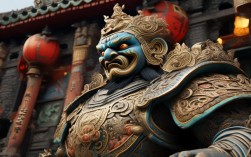 寺庙天王彩会图