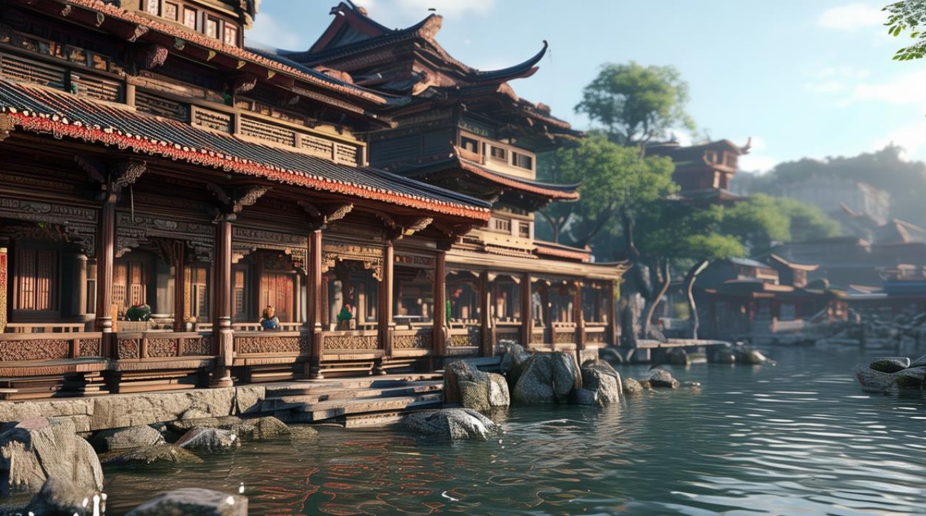 河源景区里的寺庙