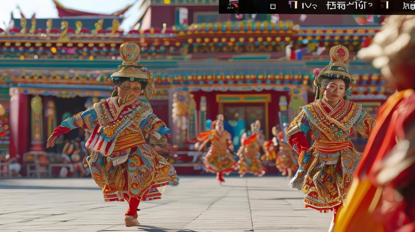 藏族寺庙金刚舞视频