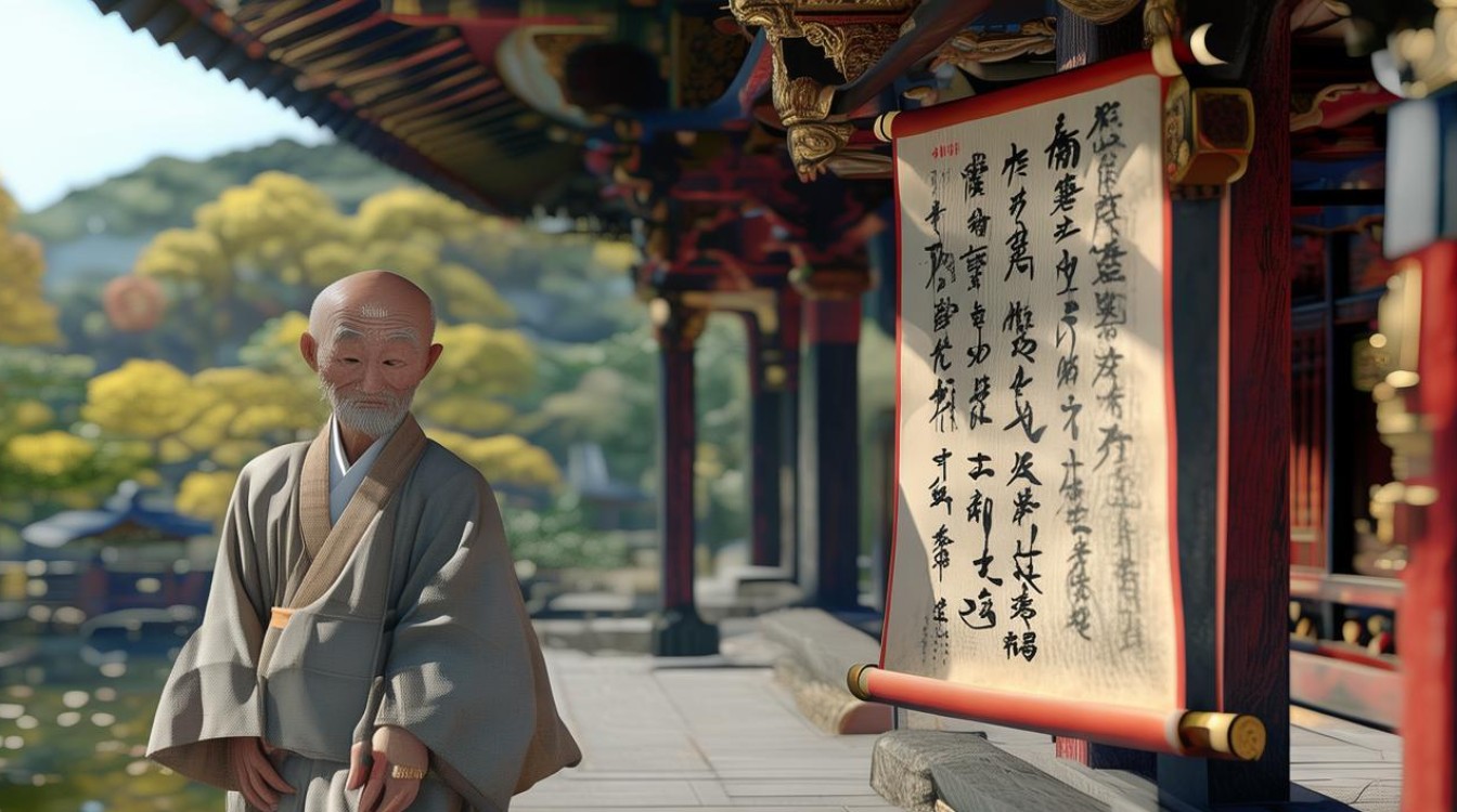 日本有寺庙的和尚