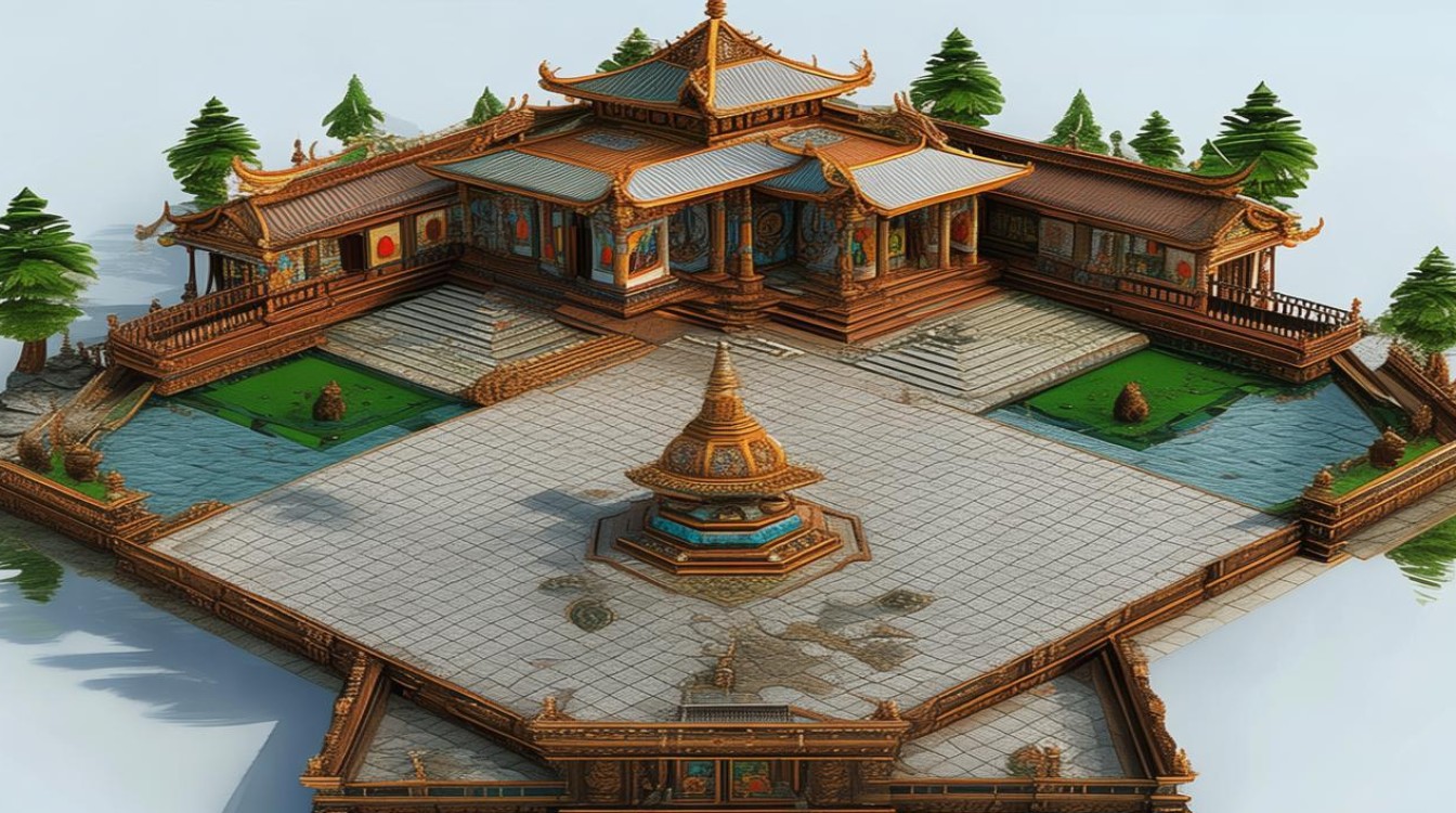 佛教寺庙建筑布局图