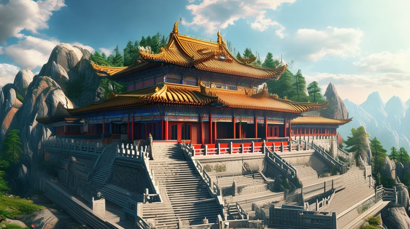 中国最奇观山顶寺庙