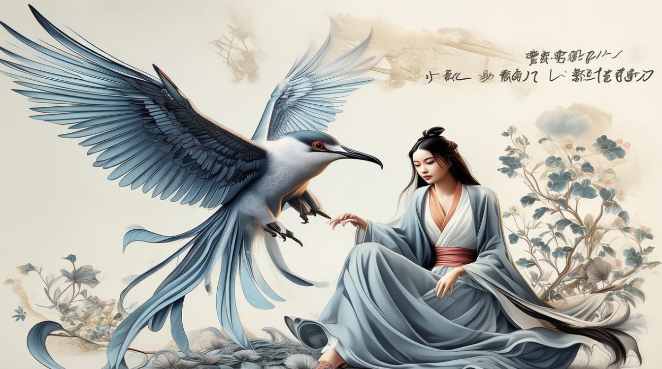 一菩萨两飞鸟