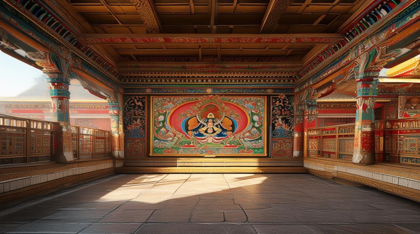 藏文符号寺庙里的