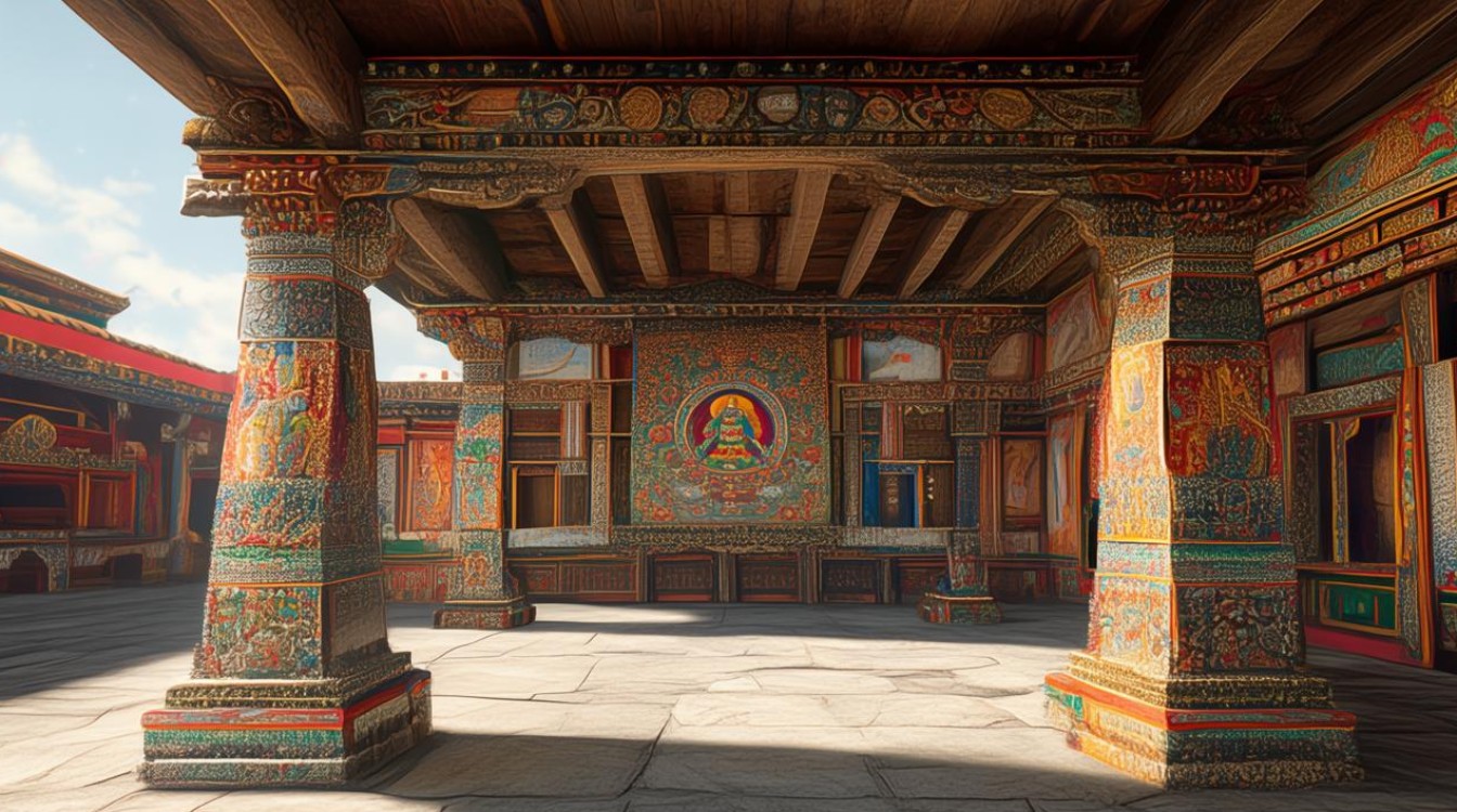 藏文符号寺庙里的