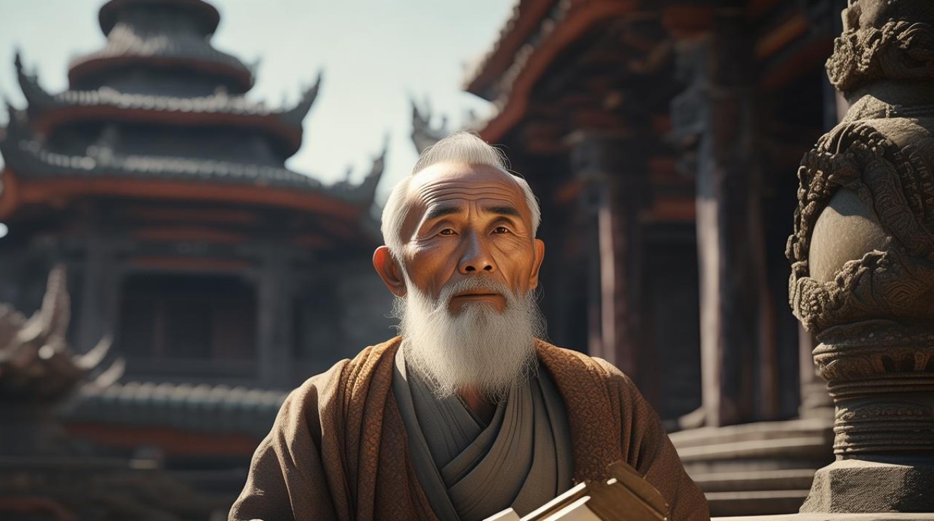 守佛教寺庙的老人
