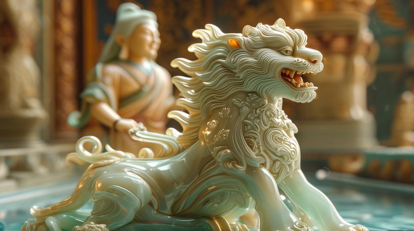 文殊菩萨 狮子 玉