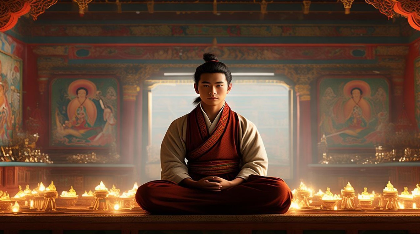 丁真在寺庙修行