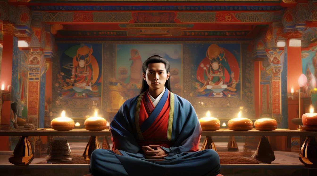 丁真在寺庙修行
