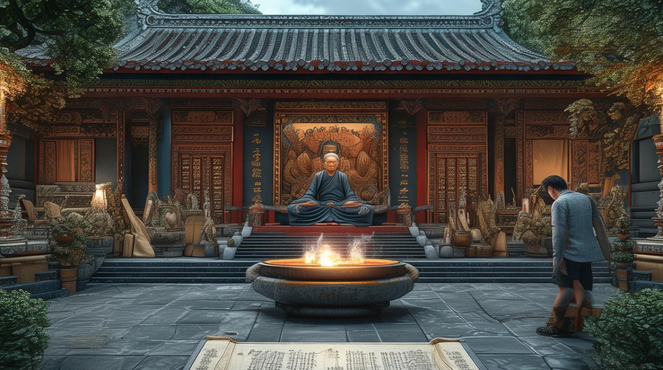 到寺庙拜访法师