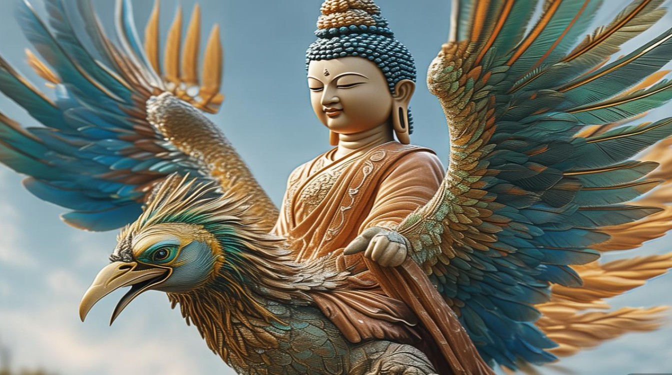 骑鸟菩萨图