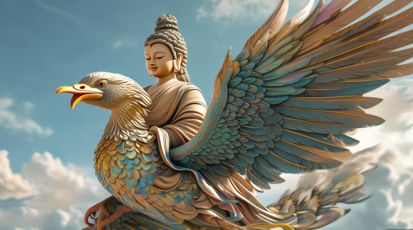 骑鸟菩萨图
