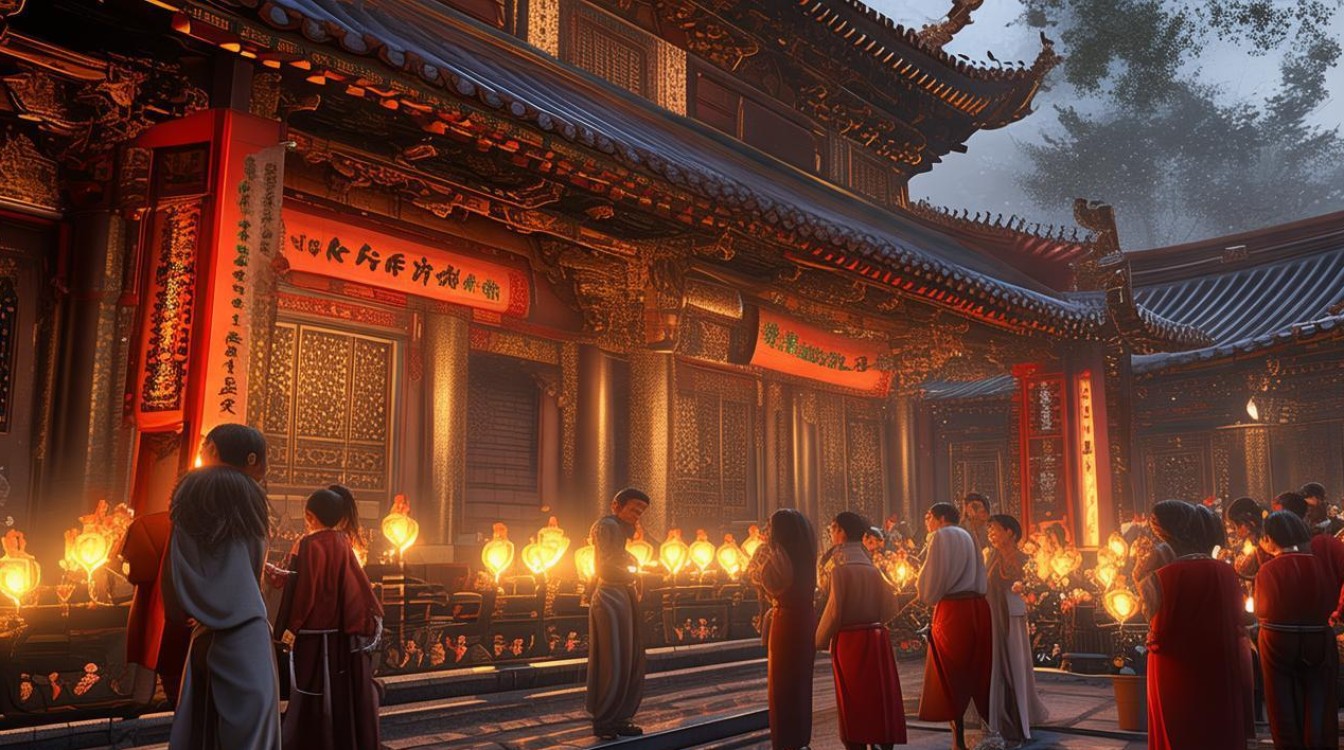 寺庙传灯祈福法会