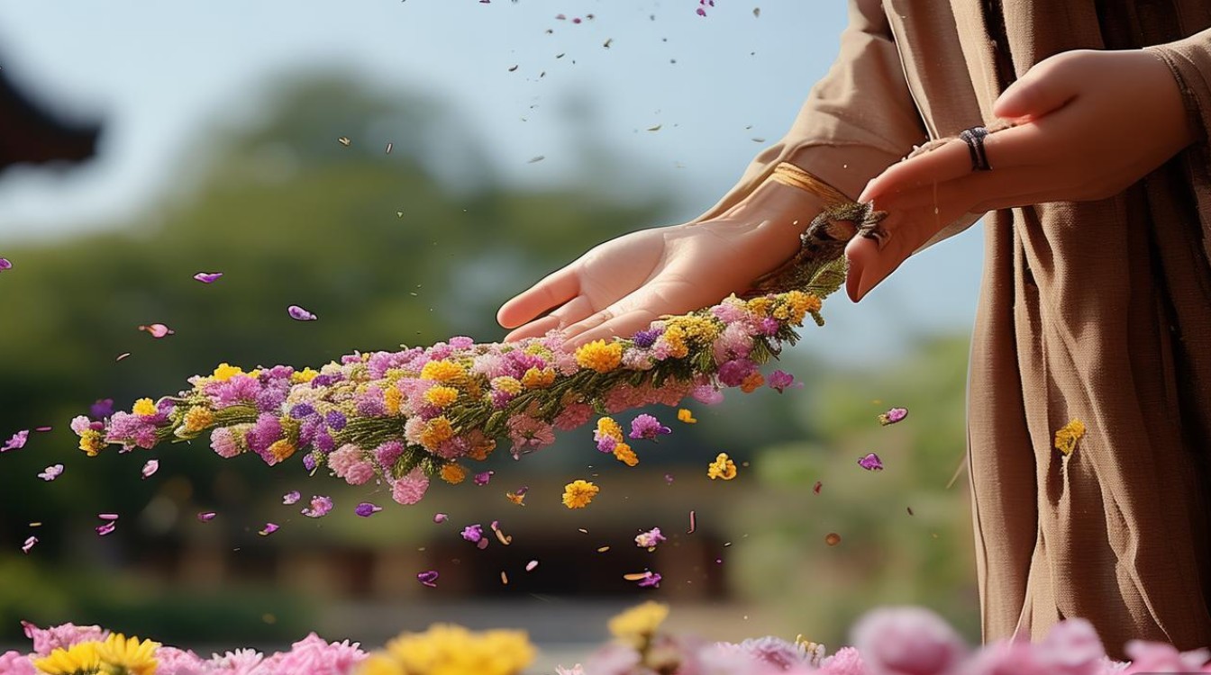 佛教散鲜花