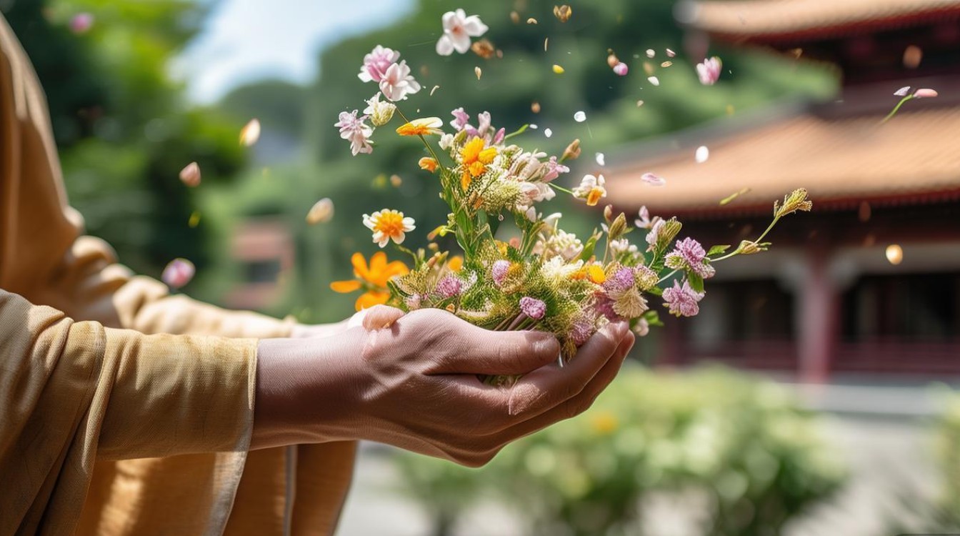 佛教散鲜花
