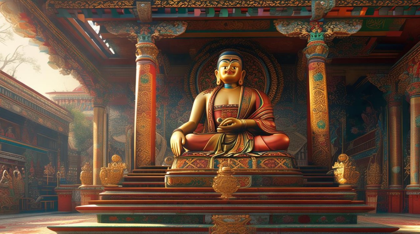 西藏寺庙的等身佛像