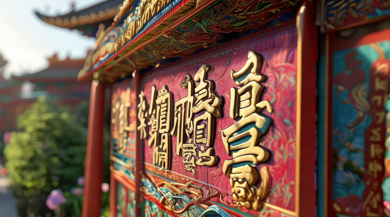 举行寺庙竣工庆典横幅