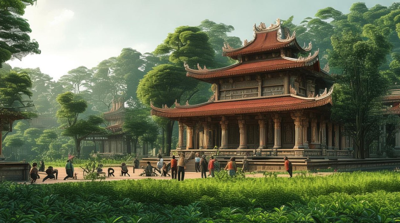 植树造林 绿化寺庙