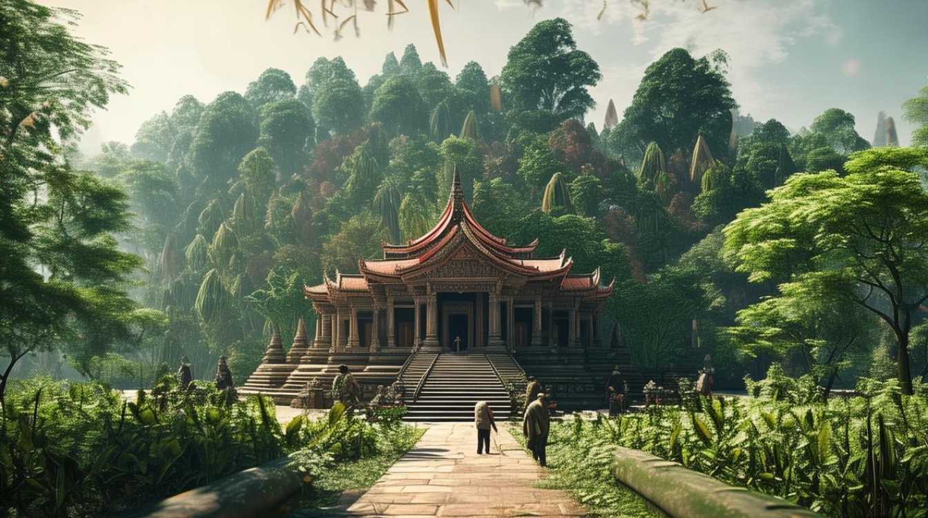 植树造林 绿化寺庙