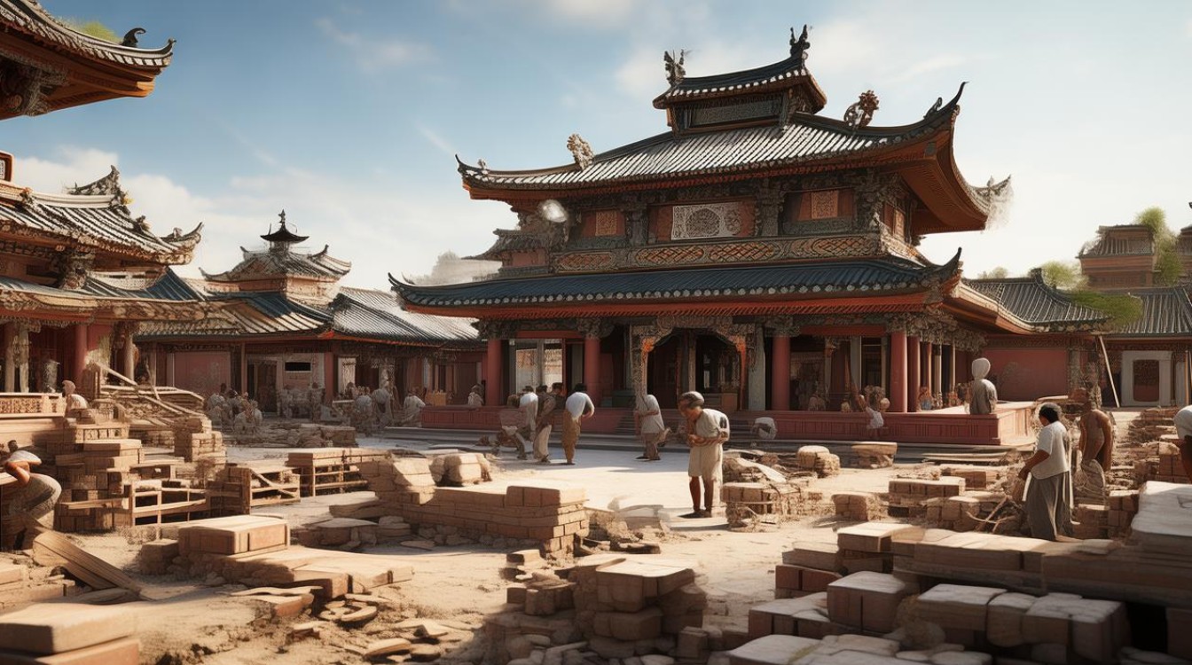 正在建筑的寺庙