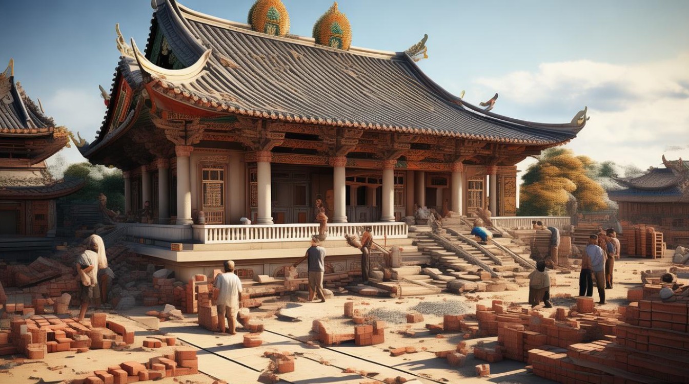 正在建筑的寺庙