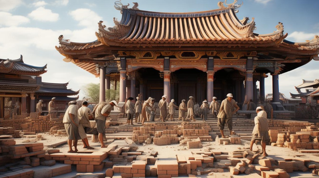 正在建筑的寺庙