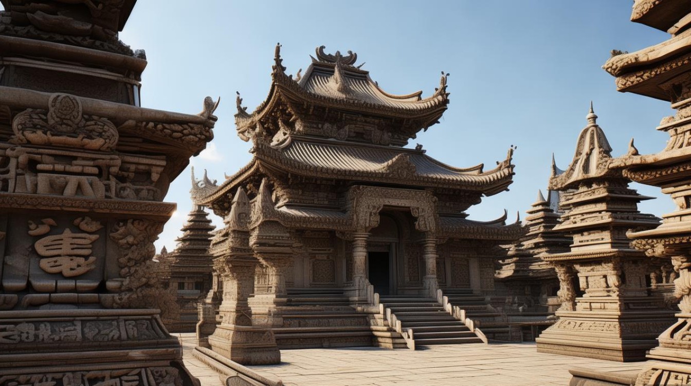 建筑布局 寺庙 石幢