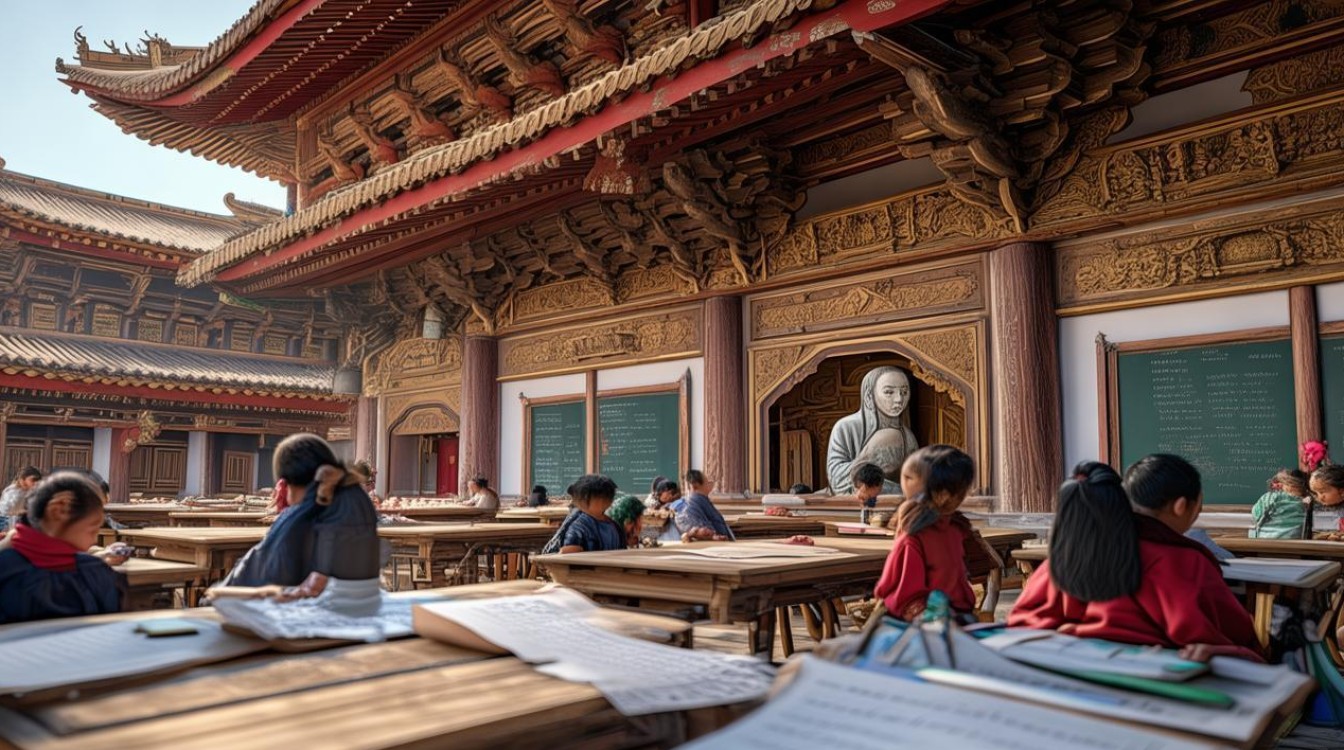 南普陀寺庙上课堂