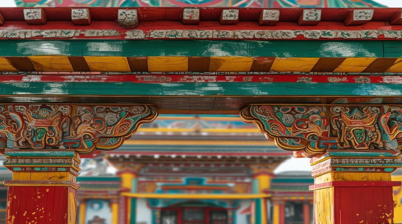 藏式黄教寺庙建筑牌坊