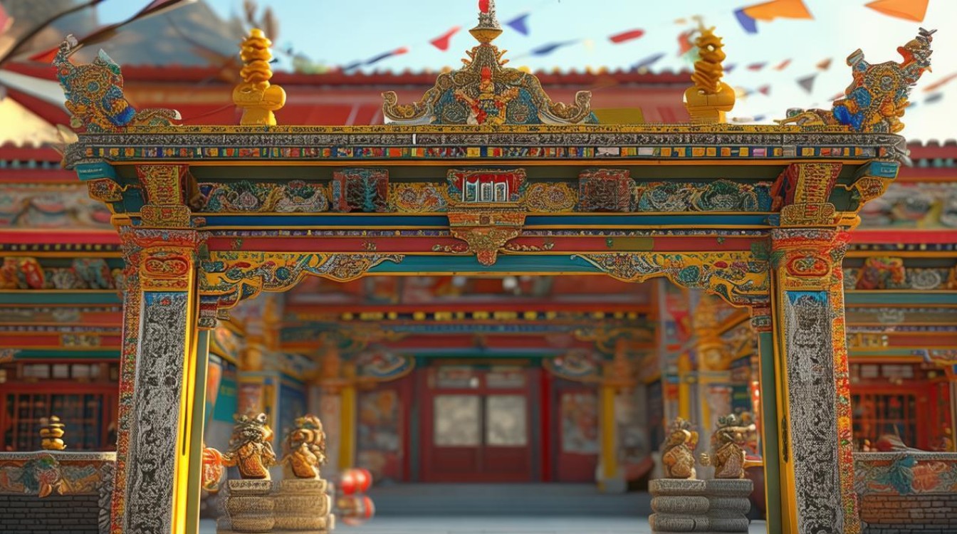 藏式黄教寺庙建筑牌坊