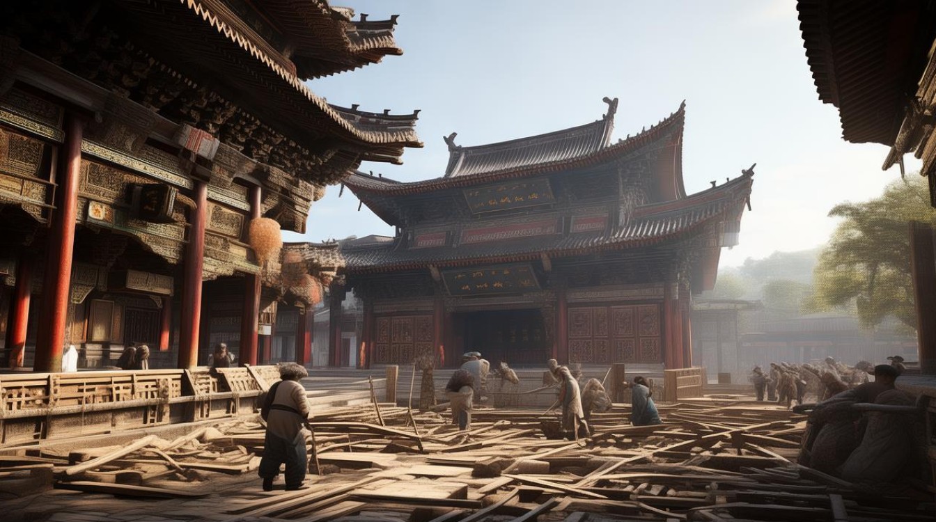 开封 寺庙 建设中