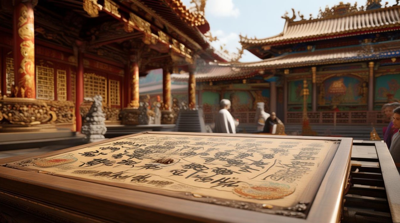 祖先在寺庙设立牌位