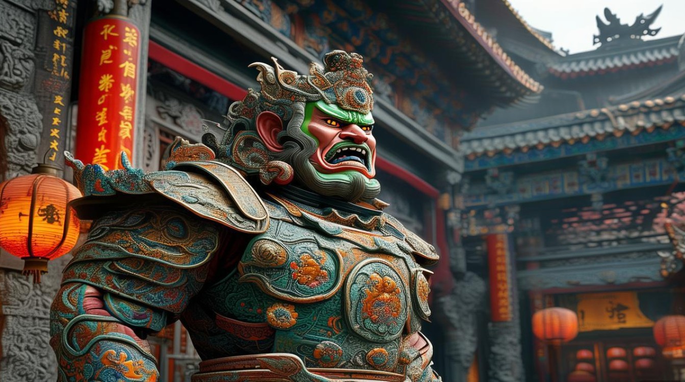 寺庙天王彩会图
