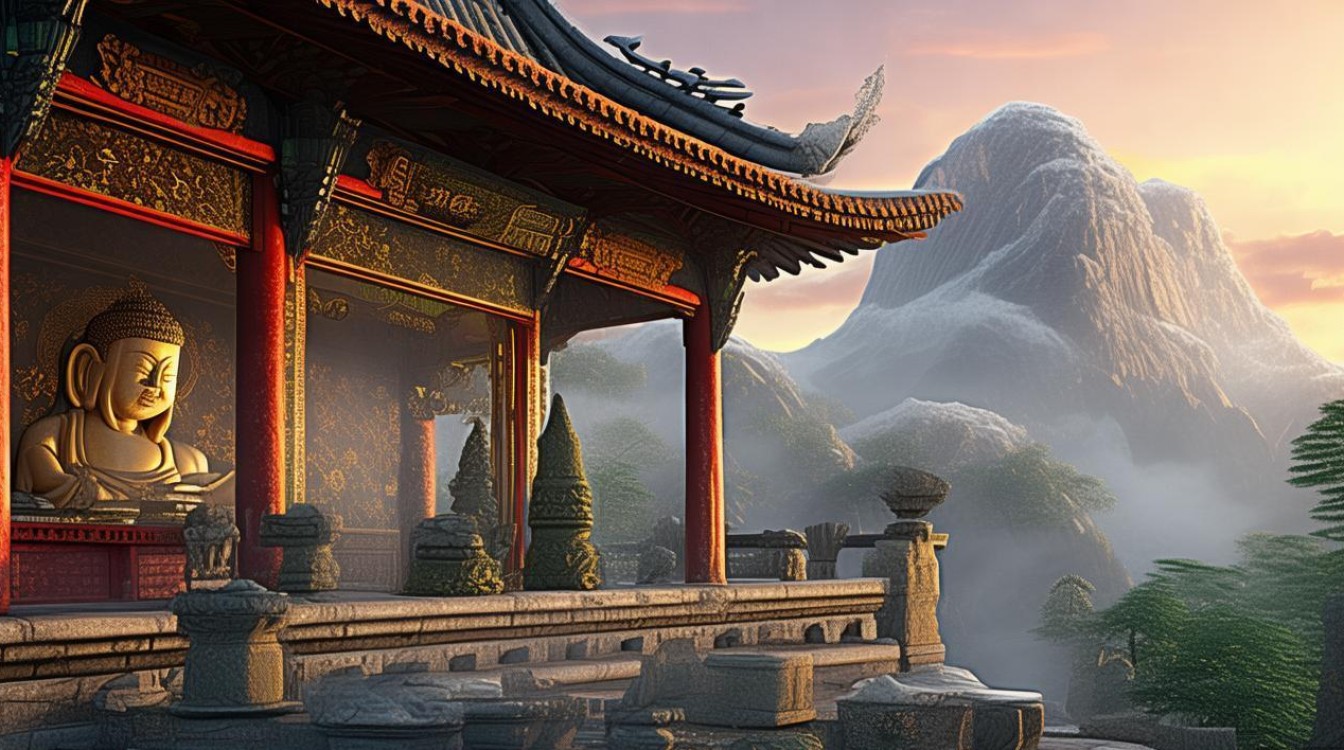 泰山有灵气佛寺庙