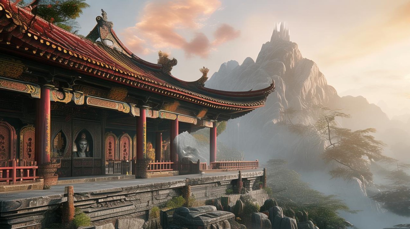 泰山有灵气佛寺庙