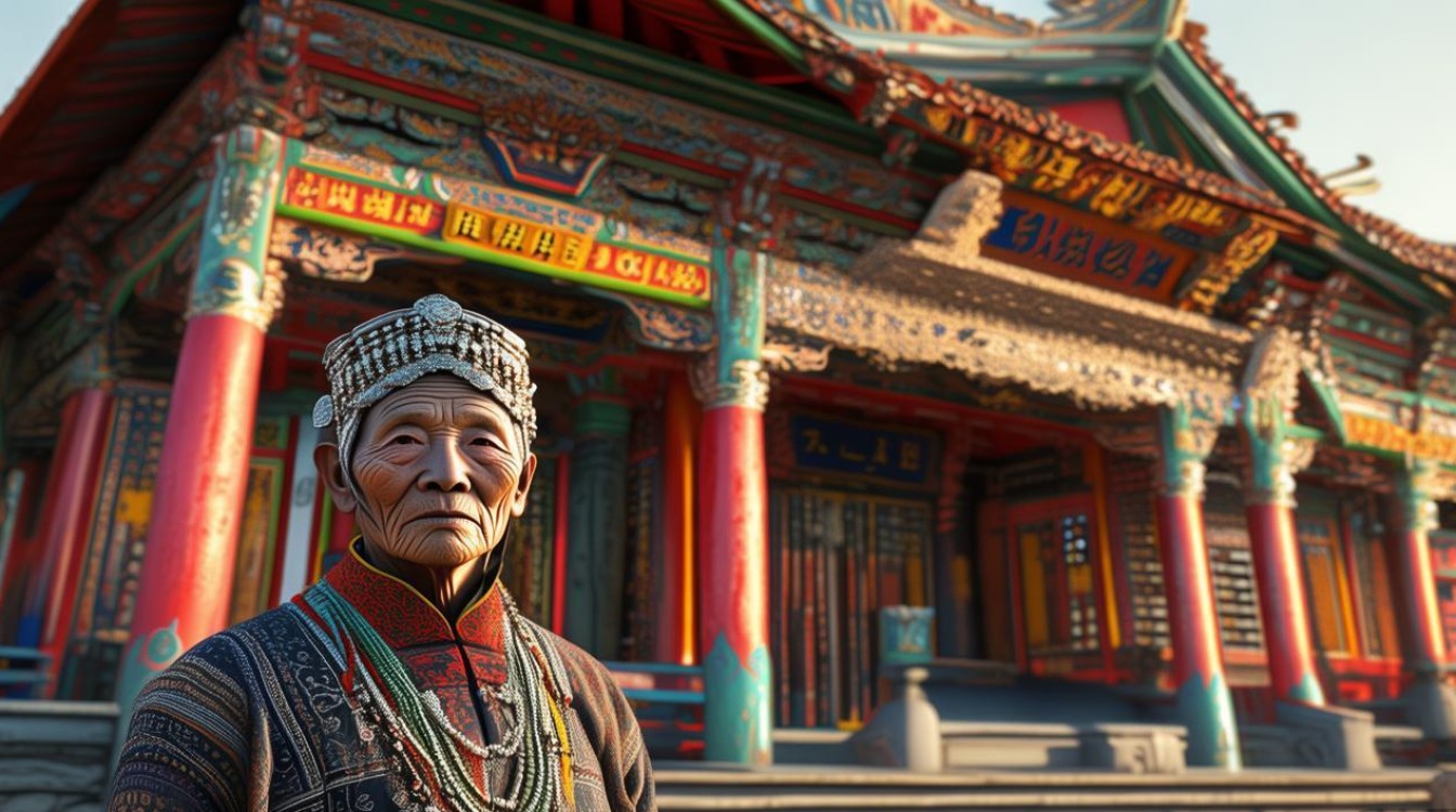 傣族老人寺庙用的