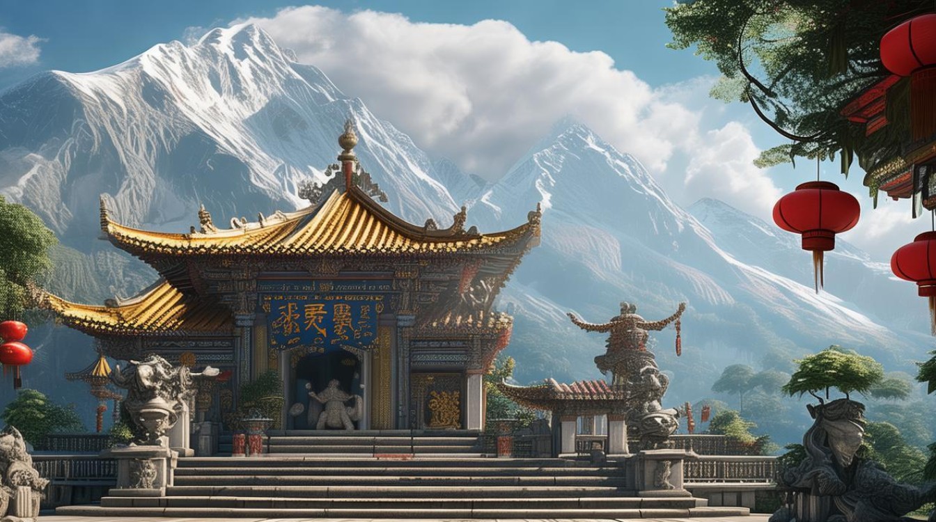 两山相连的寺庙