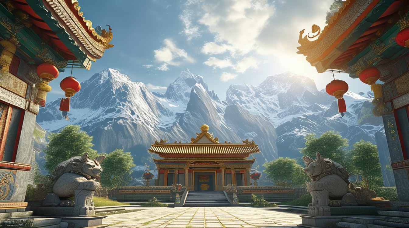 两山相连的寺庙