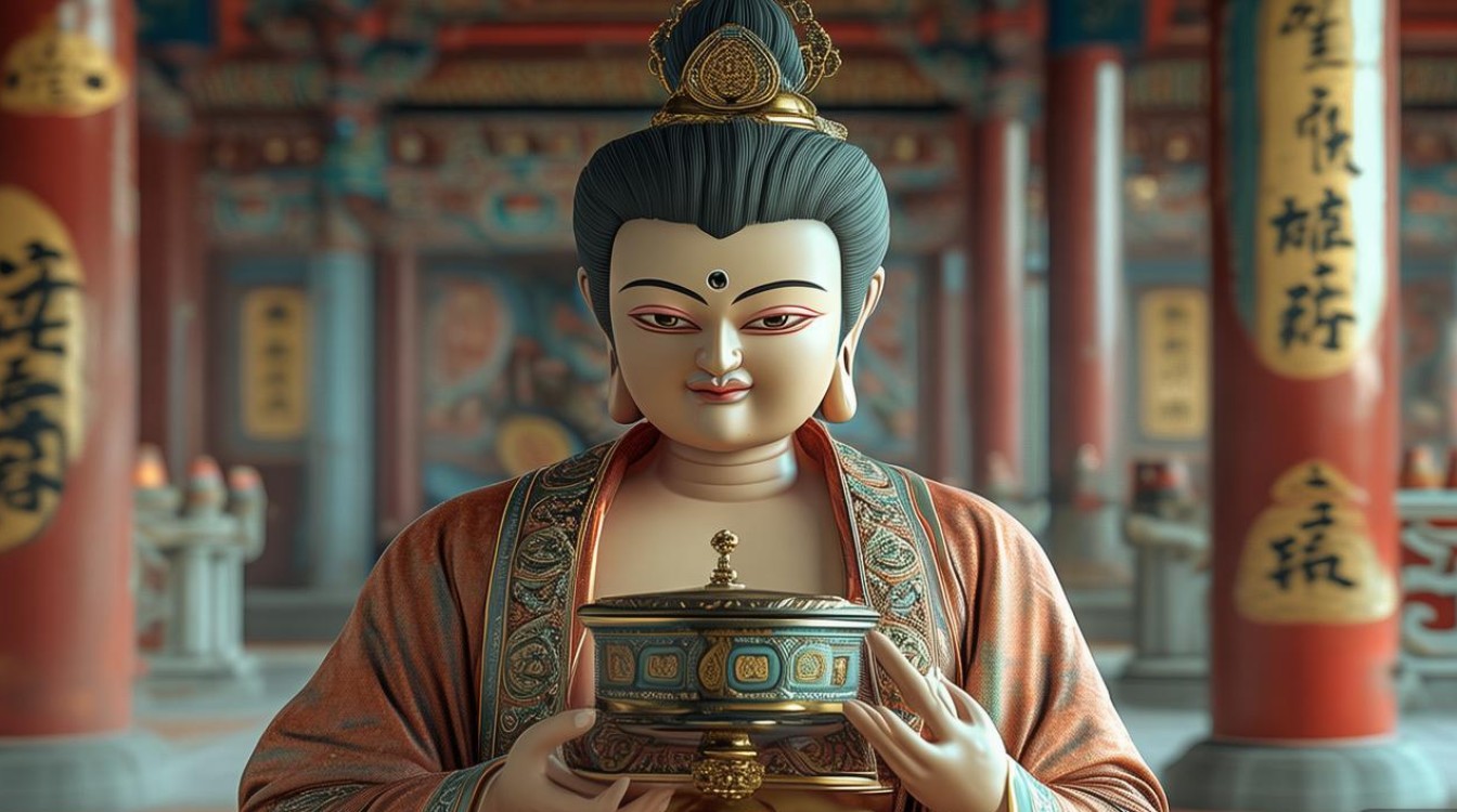 拿着转经筒的菩萨
