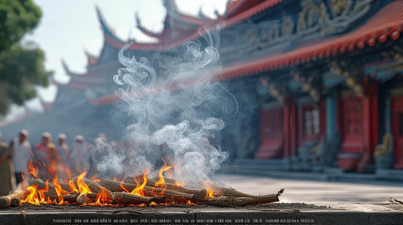 寺庙烧捆香图解