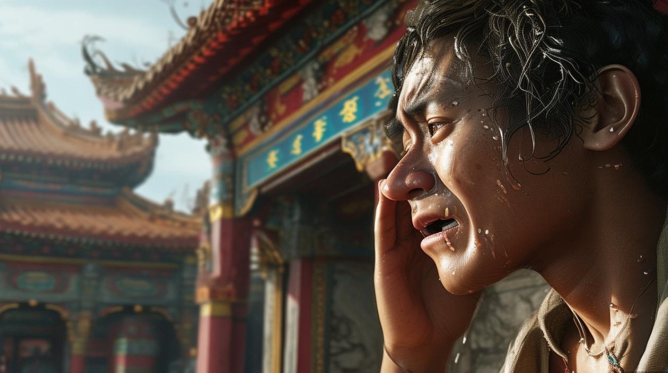 进寺庙流眼泪鼻涕