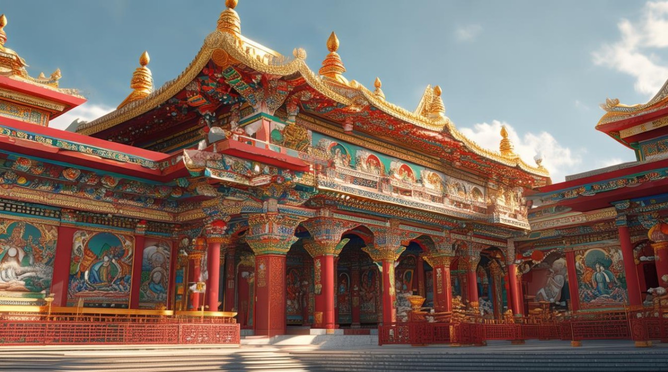 藏传佛教寺庙 颜色