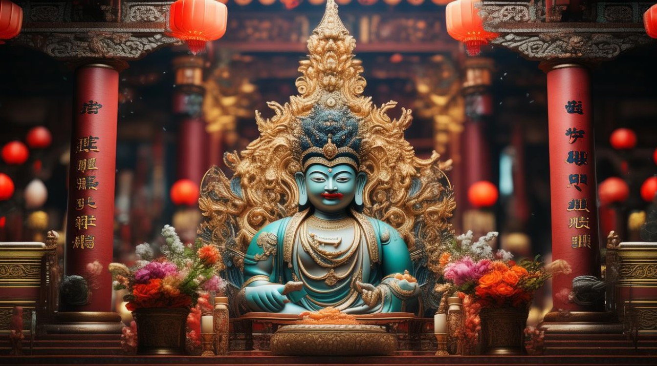 在寺庙供奉菩萨