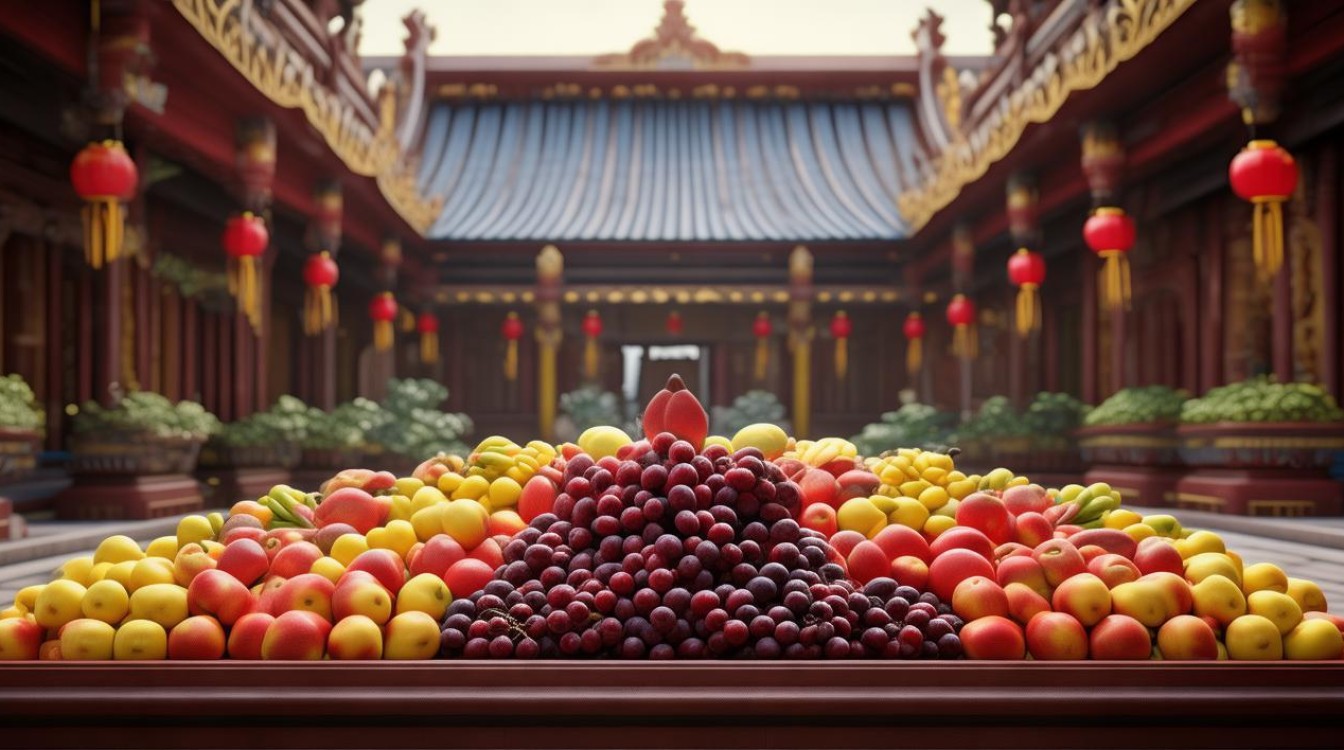 寺庙里供奉的水果