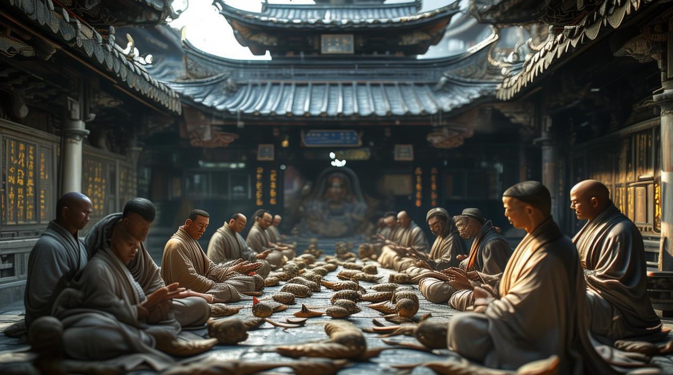 地藏经寺庙僧众木鱼
