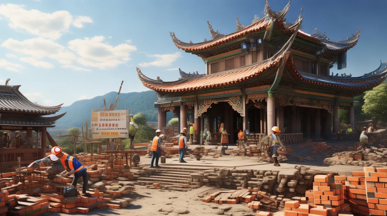 宁晋哪正在修建寺庙