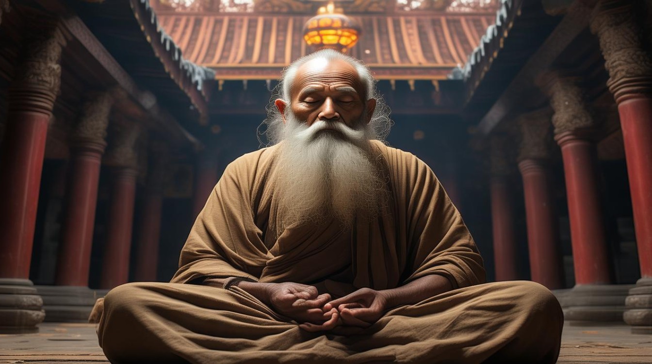 寺庙老年僧人的生活