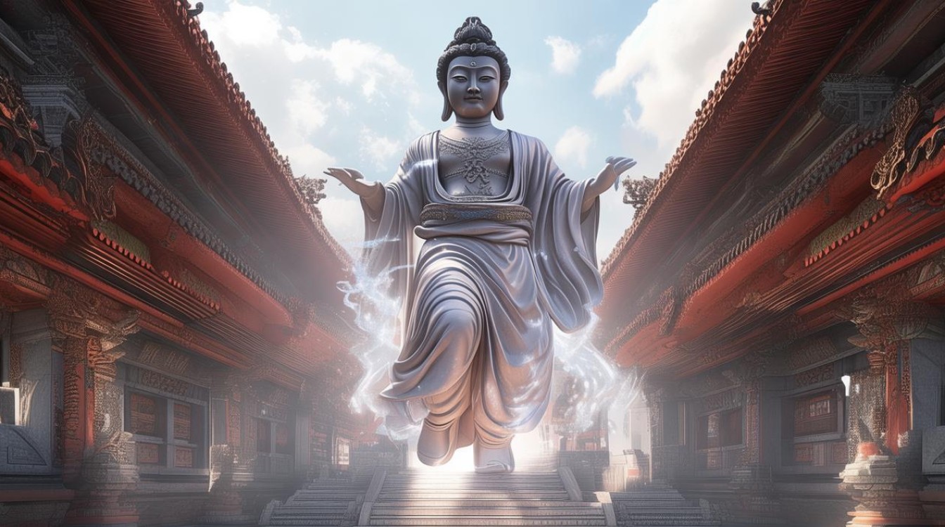 寺庙菩萨空中显形